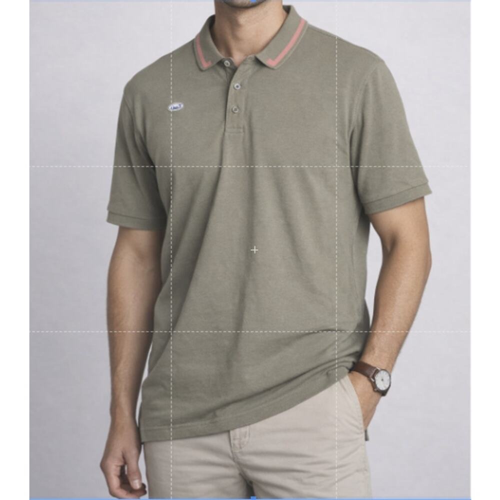 Radmor Golf Raty Olive Green Polo Pink Stripe Collar Preppy Men's Medium